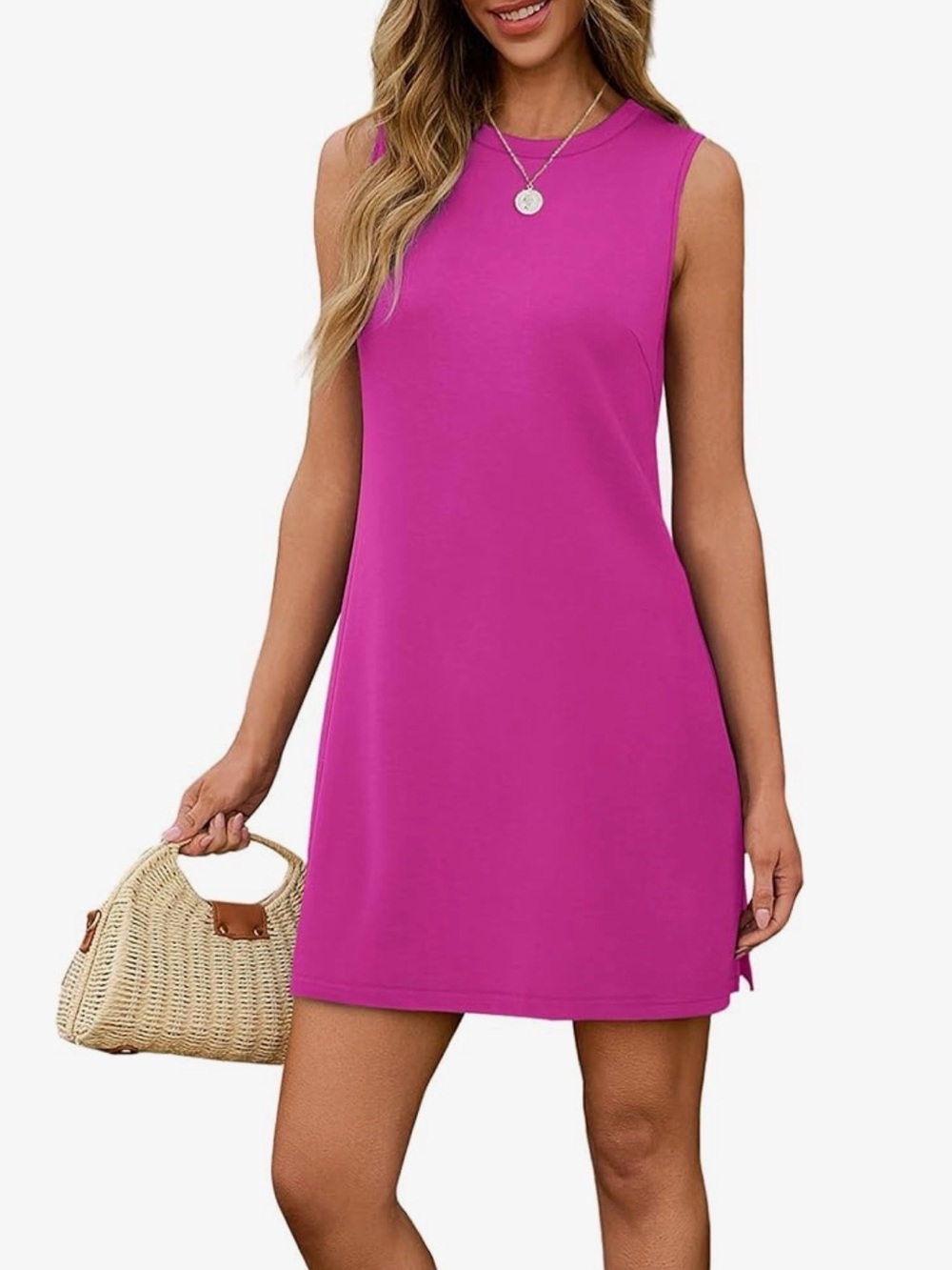 Sampeel Hot Pink Sleeveless Mini Dress